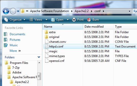 Installing And Configuring Apache On Windows Vista