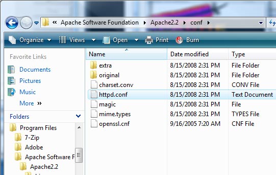Apache 2.2.9 Install - httpd.conf