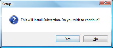 Subversion Setup Screen 1