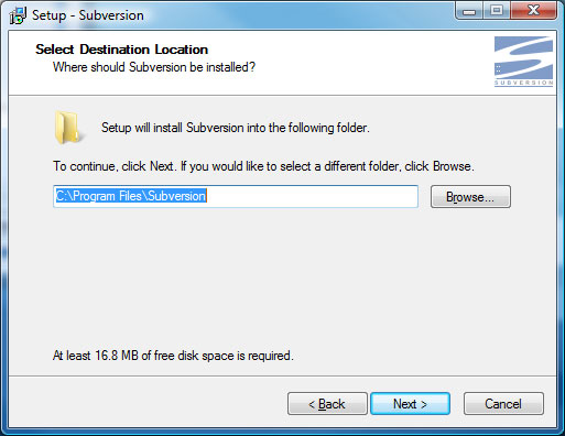 Subversion Setup Screen 4