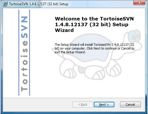TortoiseSVN Setup Screen 1